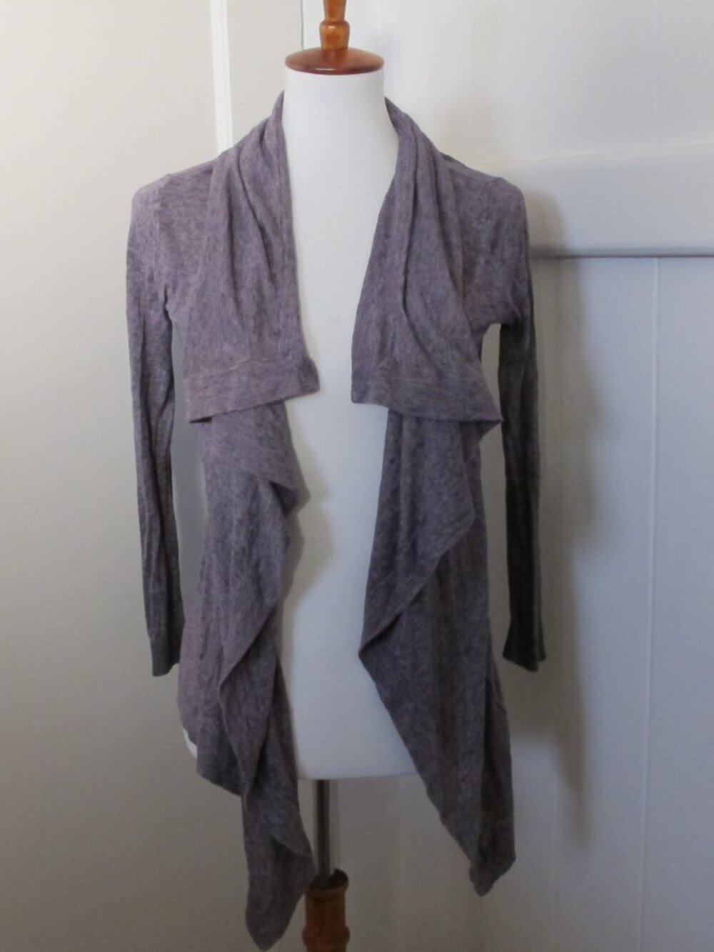 Theory Maritza B Briola | Linen Open Waterfall Drape Pockets Cardigan